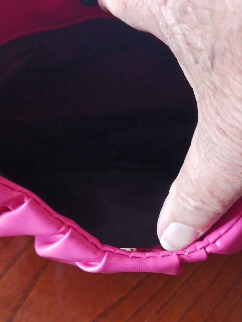 Fuchsia Ruched Shoulder Bag - Picture 3 of 5